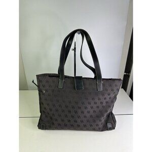 Dooney & Bourke Brown Black Monogram Canvas Shoulder Bag Purse Large